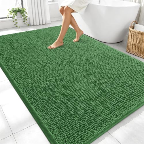 OLANLY Large Bathroom Rugs 70x46, Extra Soft Absorbent Chenille Bath Rugs by OLANLY