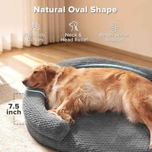 JOEJOY Orthopedic Dog Beds Large Sized Dog, Washable Waterproof Oval Large Dog - Image 3