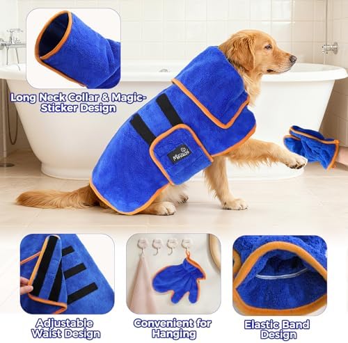 Mihachi Dog Bathrobe Towel Wrap Fast Drying - Image 4