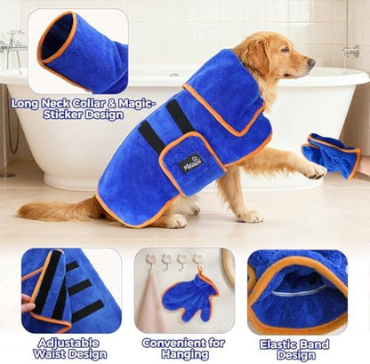 Mihachi Dog Bathrobe Towel Wrap Fast Drying - Image 4