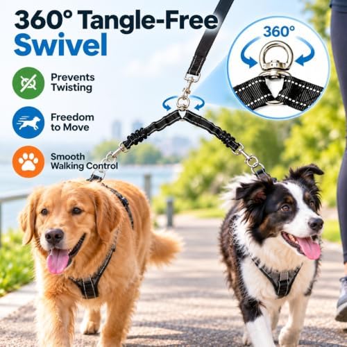 Double Dog Leash 360 Swivel Tangle Free - Image 3