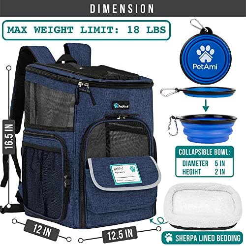 PetAmi Dog Backpack Carrier, Airline Approved 4-Way Entry Cat Bag - Image 2