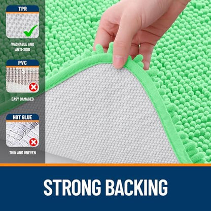 OLANLY Bathroom Runner Rugs 45x27, Extra Soft Absorbent Chenille Bath Rugs - Image 6