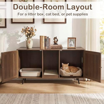 Tangkula Double Cat Litter Box Enclosure - Image 3
