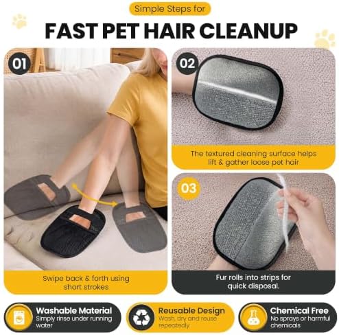 2 Pack Pet Hair Removal Glove - Image 4