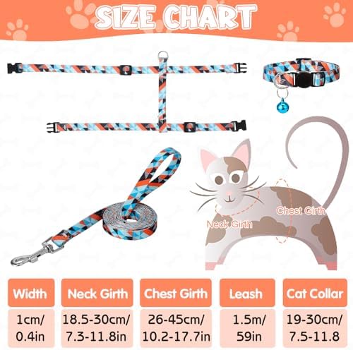 2 Pack Cat Harness and Leash Set Escape Proof Adjustable Cat Harness - Image 2