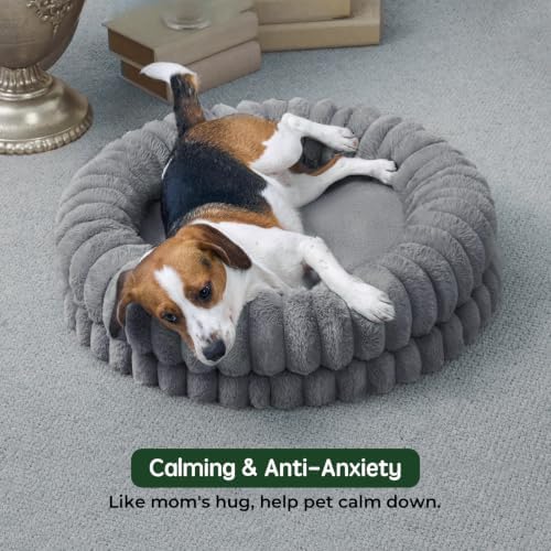 BALANCE Luxury Donut Dog Bed, 30 Inches Round Dog Bed Medium Size Dogs Washable - Image 3