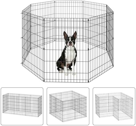NChanmar Pet Dog Palypen 36 Inch Height 8 Panels Portable Metal Dog Fence by NChanmar