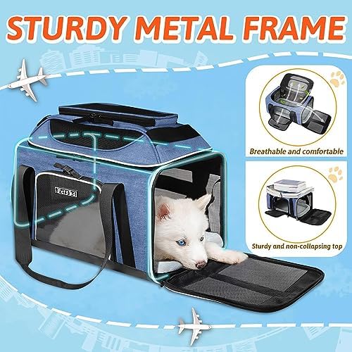 Petskd Top-Expandable Small Pet Carrier 17"x12"x8.5" Airline Approved - Image 6