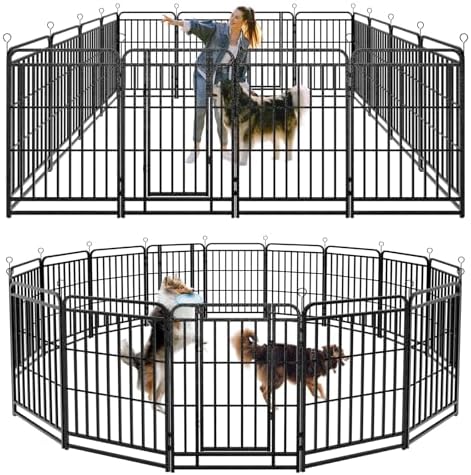 Kfvigoho Heavy Duty Dog Playpen 16 Steel Panels 40" Height by Committedtobetterpetlife