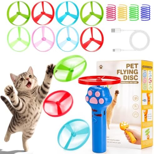 BABORUI Cat Toy Disc Launcher, Rechargeable Interactive Cat Fetch Toy Launcher by BABORUI