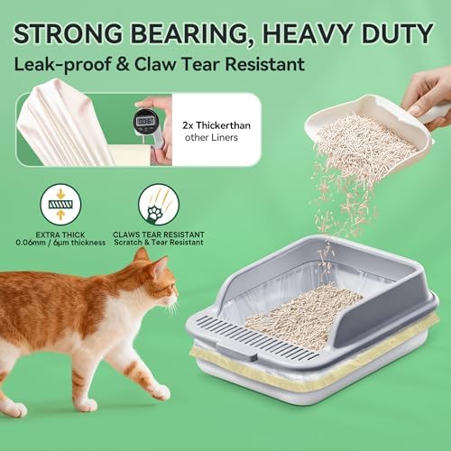 60Pcs Drawstring Cat Litter Tray Liners, 22.8×13.8 In - Image 3