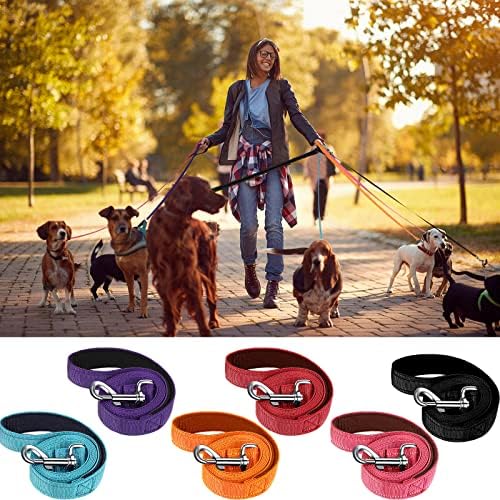 6 Pack Dog Leashes for Large Dogs, Reflective Nylon, Padded Handle, 5 ft - Image 6