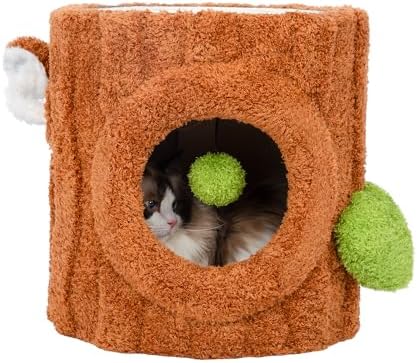 NUNU LAB Small Cat Tree for Indoor Cat- Natural Solid Wood by NUNULAB