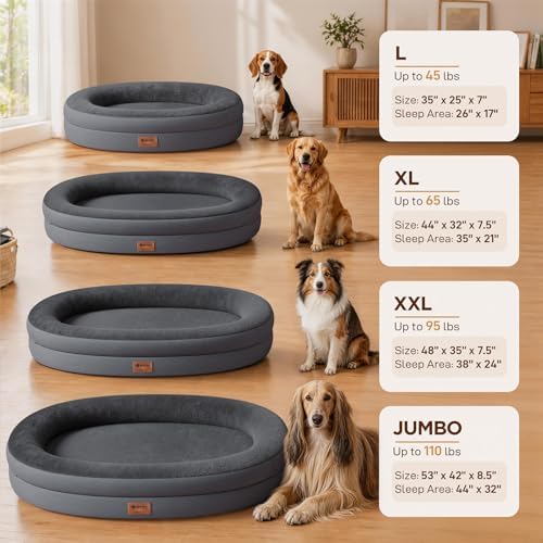Waterproof Orthopedic Dog Bed for Extra Large Dogs, Dark Grey - Image 6