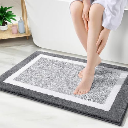 OLANLY Bathroom Rugs 30x20, Soft Absorbent Microfiber Bath Rugs, Dark Grey by OLANLY
