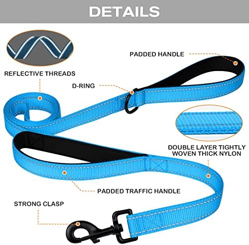 Joytale Dog Leash for Large Dogs that Pull, Double Handle, Aqua Blue - Image 3
