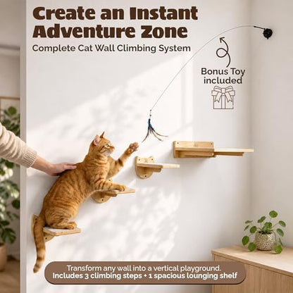 Snuggle & Play Cat Wall Shelves & Climbing System – Modern Furniture Set - Image 2