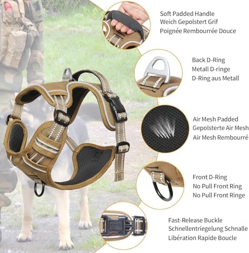 HEELE Dog Harness, Dog Harness for Small Medium Large Dogs No Pull Adjustable - Image 2