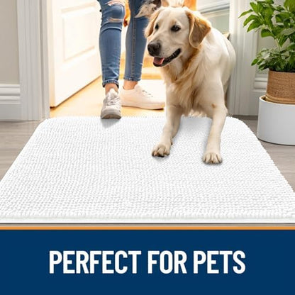 OLANLY Dog Door Mat for Muddy Paws 30x20, Super Absorbent Chenille Mud Mat - Image 6