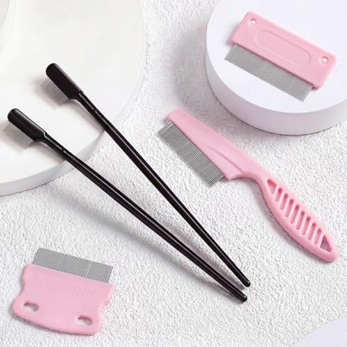 Fullhawl 5 Pcs Dog Eye Combs Tear Stain Remover Combs, Light Pink - Image 7