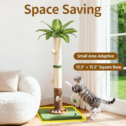 35" Tall Palm Tree Cat Scratching Post Vertical - Image 5