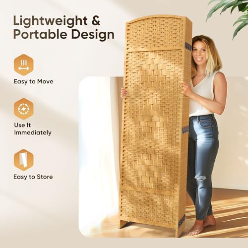 JOSTYLE 8 Panel Room Divider, Privacy Screen & Room Separation, Extra Wide - Image 5