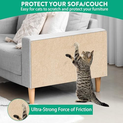 Cat Scratch Mat, 78.7"x15.8" Trimmable Self-Adhesive Cat Scratcher Carpet - Image 2