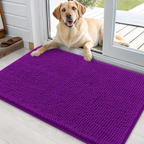 OLANLY Dog Door Mat for Muddy Paws 35x24, Super Absorbent Chenille Mud Mat by OLANLY