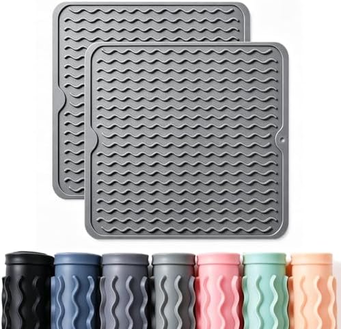 2 Pack Caketime Silicone Dish Drying Mat by CAKETIME