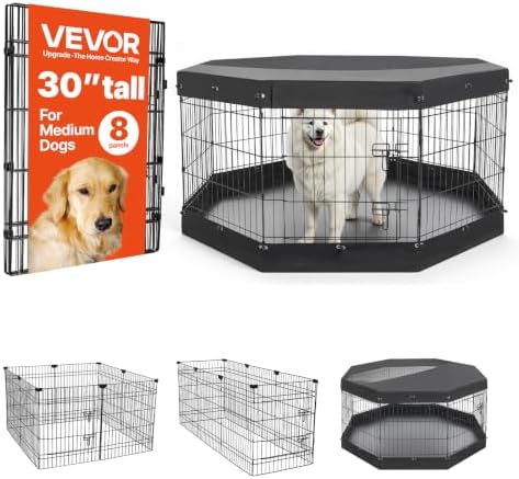 VEVOR Dog Playpen 30 Inch 8 Panels Exercise Pen by VEVOR