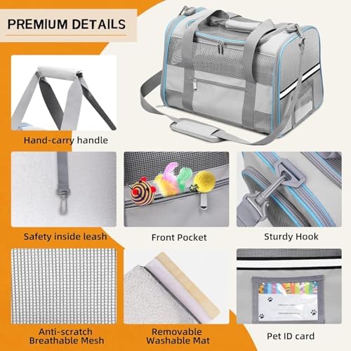 17" Soft Cat Carrier with Shoulder Strap - Image 4