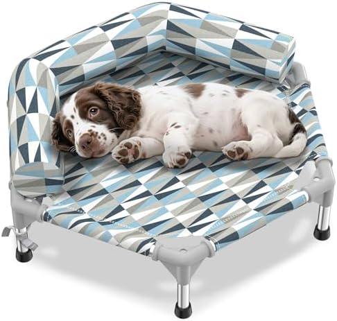 Elevated Dog Bed with Bolster, Raised Cooling Orthopedic Dogs Cot Small by Unknown