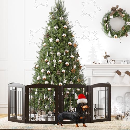 PAWLAND Dog Gate Indoor with Walk Through Door, Foldable Free Standing Pet Gate - Image 3