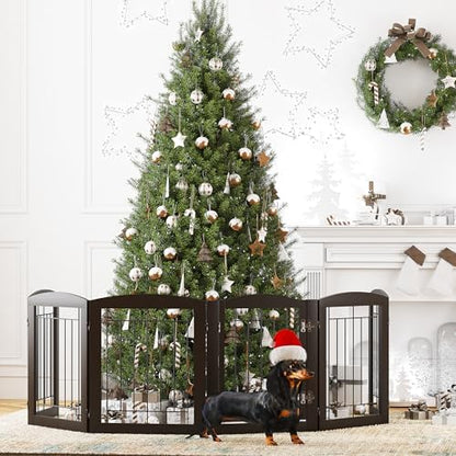 PAWLAND Dog Gate Indoor with Walk Through Door, Foldable Free Standing Pet Gate - Image 3