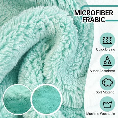 Dog Bathrobe, Fast Drying Coat, Super Absorbent Bath Towel Green M - Image 2