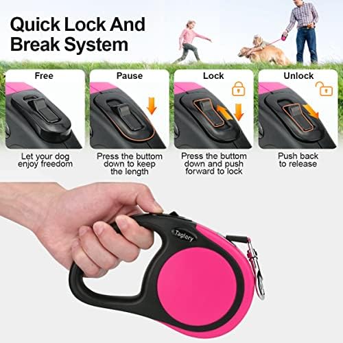 Taglory Retractable Dog Leash, One-Handed Brake - Image 3