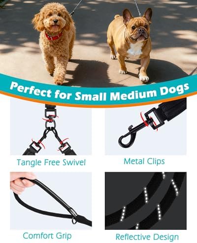 PetBonus Rope Double Dog Leash, No Tangle Dual Leash - Image 2