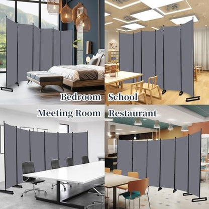 Room Divider 6 Panel-132''Wide Folding Privacy Screen, Large Partition Wall - Image 7