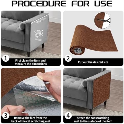 2 Pcs Self-Adhesive Cat Scratch Mat, Cat Scratch Furniture Protector - Image 4