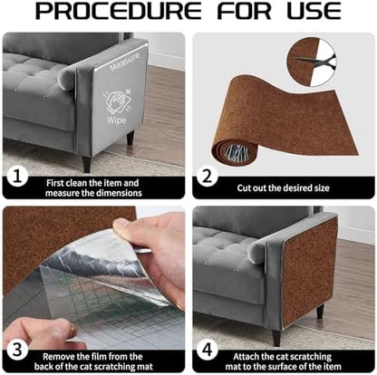 2 Pcs Self-Adhesive Cat Scratch Mat, Cat Scratch Furniture Protector - Image 4