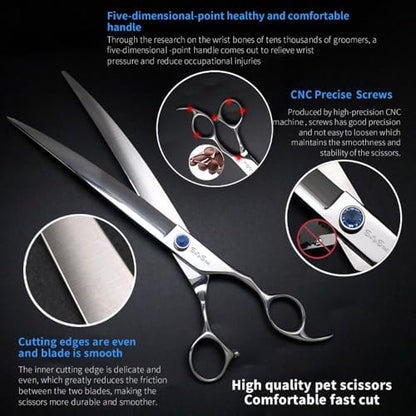 7in 25° Curved Dog Grooming Scissors - Image 4