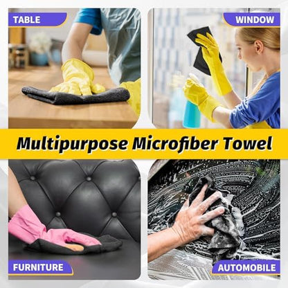 Microfiber Cleaning Cloth, 100 Pack Black Cleaning Rags Microfiber Towel Bulk - Image 7