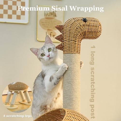 PAWZ Road Dinosaur Cat Tree 46” Cat Scratching Posts - Image 6