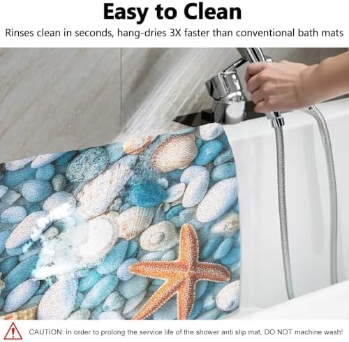 Square Shower Mat, Yonala 32 x 32 Inch Stylish Non Slip Shower Mats - Image 6