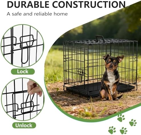 FDW | 18" Foldable Metal Dog Crate | Dark Black | Cage - Image 3