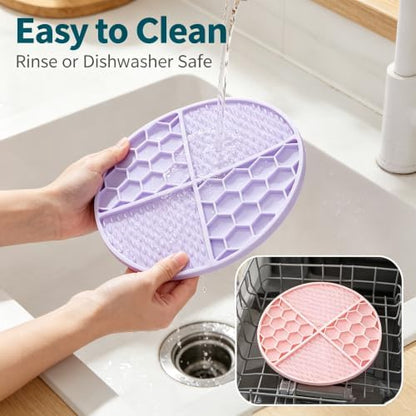 Dog Lick Mat, 2 Pack Dual Texture Slow Feeder - Image 7