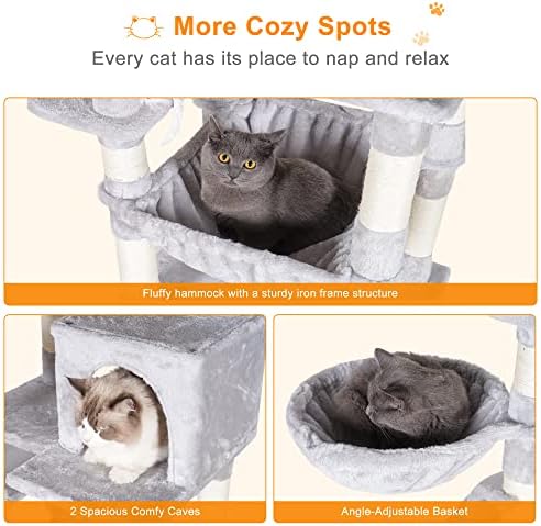 Heybly Cat Tree, 70 inches Tall Cat Tower - Image 2