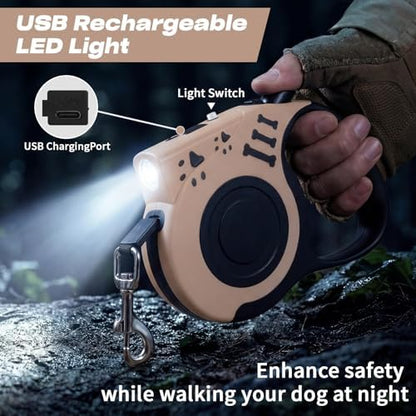 Retractable Dog Leash with USB Rechargeable Flashlight - Image 2