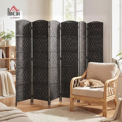 HOMCOM Room Divider 6-Panel, 6FT-Tall Folding Privacy Screen - Image 2